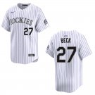 Rockies #27 Jordan Beck White Stitched Jersey