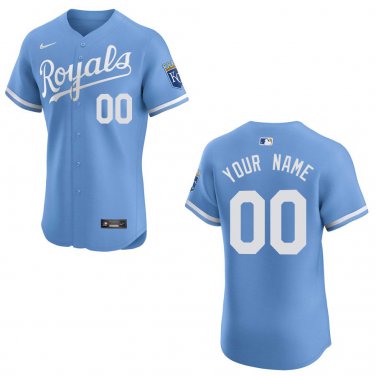 Royals #00 Custom Name And Number Light Blue Stitched Jersey