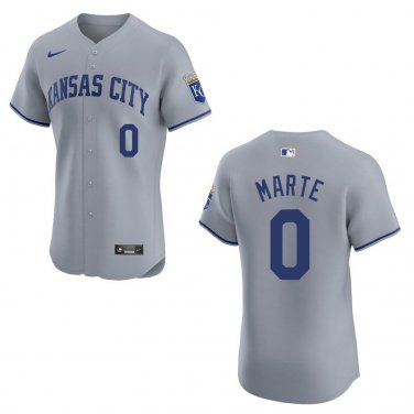 Royals #0 Starling Marte Gray Stitched Jersey