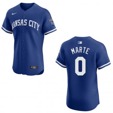 Royals #0 Starling Marte Royal Blue Stitched Jersey