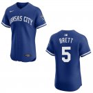 Royals #5 George Brett Royal Blue Stitched Jersey