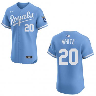 Royals #20 Frank White Light Blue Stitched Jersey