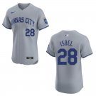 Royals #28 Kyle Isbel Gray Stitched Jersey