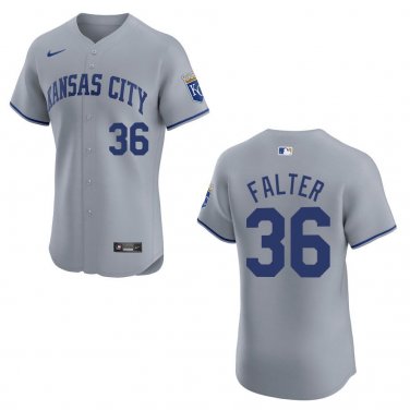 Royals #36 Bailey Falter Gray Stitched Jersey