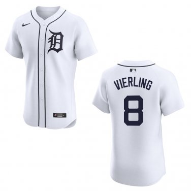 Tigers #8 Matt Vierling White Stitched Jersey