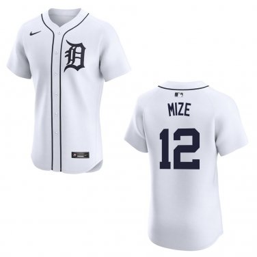 Tigers #12 Casey Mize White Stitched Jersey