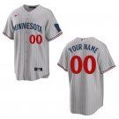 Twins #00 Custom Name And Number Gray Stitched Jersey