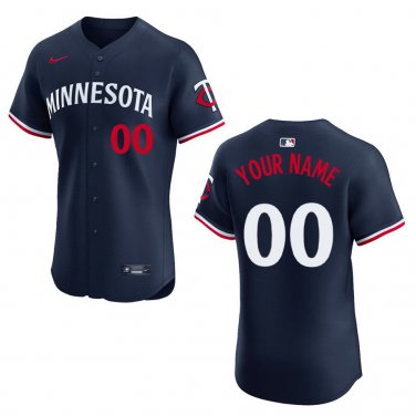 Twins #00 Custom Name And Number Navy Stitched Jersey