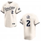 Twins #2 Brooks Lee Cream Stitched Jersey