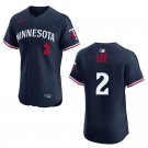 Twins #2 Brooks Lee Navy Stitched Jersey