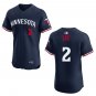 Twins #2 Brooks Lee Navy Stitched Jersey
