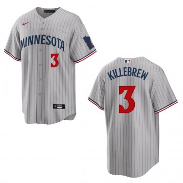 Twins #3 Harmon Killebrew Gray Stitched Jersey