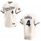 Twins #4 Carlos Correa Cream Stitched Jersey
