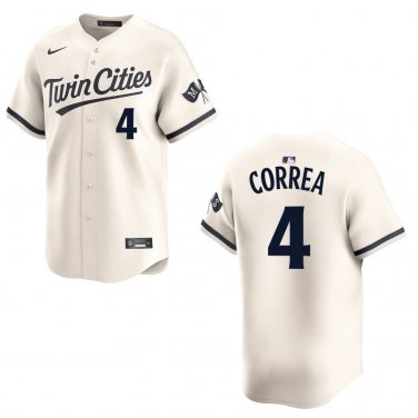 Twins #4 Carlos Correa Cream Stitched Jersey