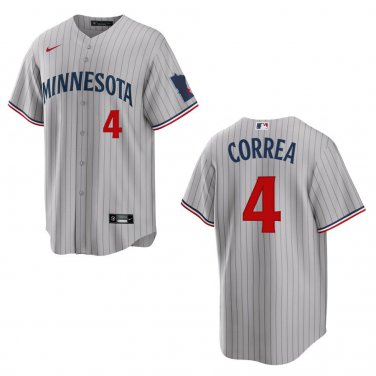 Twins #4 Carlos Correa Gray Stitched Jersey
