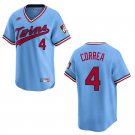 Twins #4 Carlos Correa Light Blue Throwback Stitched Jersey