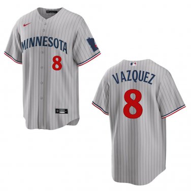 Twins #8 Christian Vazquez Gray Stitched Jersey