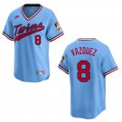 Twins #8 Christian Vazquez Light Blue Throwback Stitched Jersey Twins #8 Christian Vazquez Light Blue Throwback Stitched Jersey