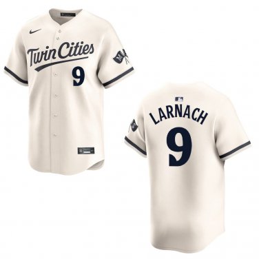 Twins #9 Trevor Larnach Cream Stitched Jersey