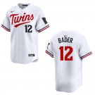 Twins #12 Harrison Bader White Stitched Jersey