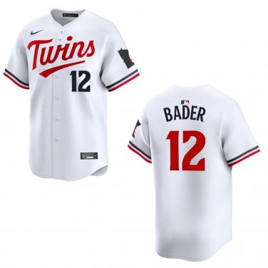 Twins #12 Harrison Bader White Stitched Jersey