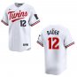Twins #12 Harrison Bader White Stitched Jersey