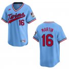 Twins #16 Austin Martin Light Blue Throwback Stitched Jersey