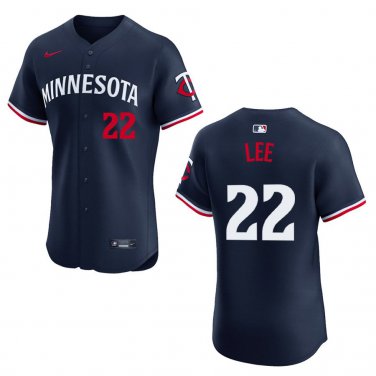 Twins #22 Brooks Lee Navy Stitched Jersey
