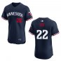 Twins #22 Brooks Lee Navy Stitched Jersey