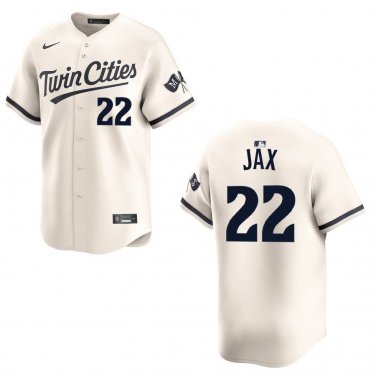 Twins #22 Griffin Jax Cream Stitched Jersey