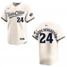 Twins #24 Simeon Woods Richardson Cream Stitched Jersey