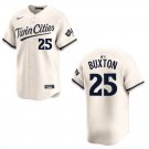 Twins #25 Byron Buxton Cream Stitched Jersey