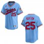 Twins #25 Byron Buxton Light Blue Throwback Stitched Jersey
