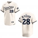 Twins #28 Bert Blyleven Cream Stitched Jersey