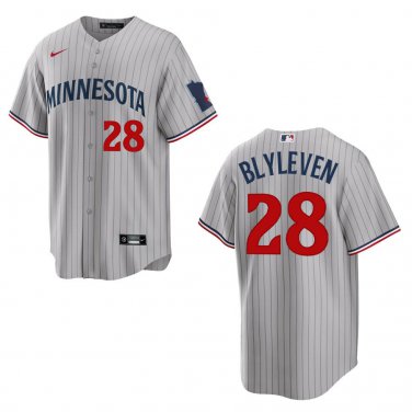 Twins #28 Bert Blyleven Gray Stitched Jersey