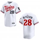 Twins #28 Bert Blyleven White Stitched Jersey