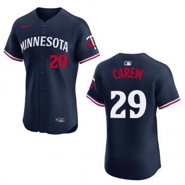 Twins #29 Rod Carew Navy Stitched Jersey
