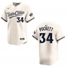Twins #34 Kirby Puckett Cream Stitched Jersey