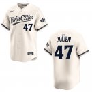 Twins #47 Edouard Julien Cream Stitched Jersey
