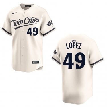 Twins #49 Pablo Lopez Cream Stitched Jersey