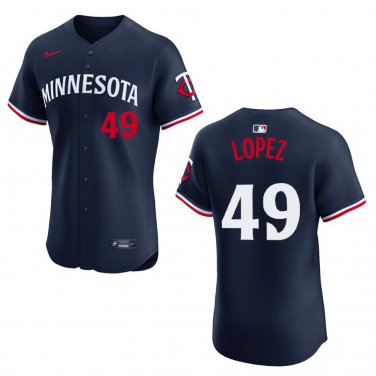 Twins #49 Pablo Lopez Navy Stitched Jersey