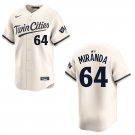 Twins #64 Jose Miranda Cream Stitched Jersey