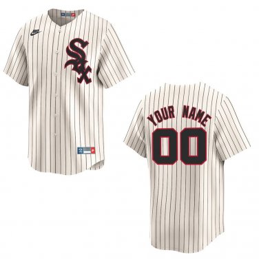 White Sox #00 Custom Name And Number Cream Stitched Jersey