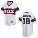 White Sox #18 Mike Tauchman White Throwback Stitched Jersey