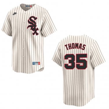 White Sox #35 Frank Thomas Cream Stitched Jersey
