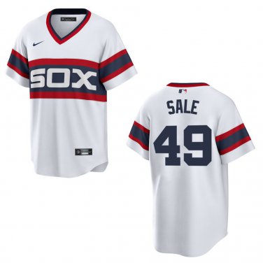 White Sox #49 Chris Sale White Throwback Stitched Jersey