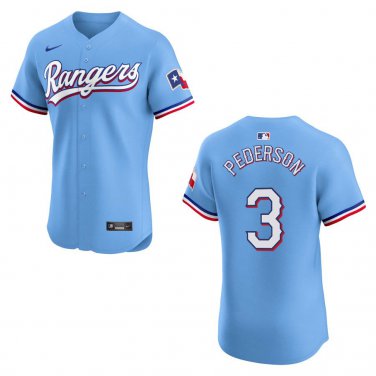 Rangers #3 Joc Pederson Light Blue Stitched Jersey