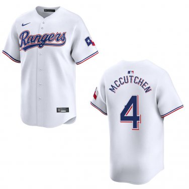 Rangers #4 Andrew McCutchen White Stitched Jersey