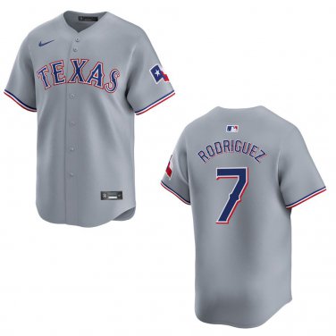 Rangers #7 Ivan Rodriguez Gray Stitched Jersey