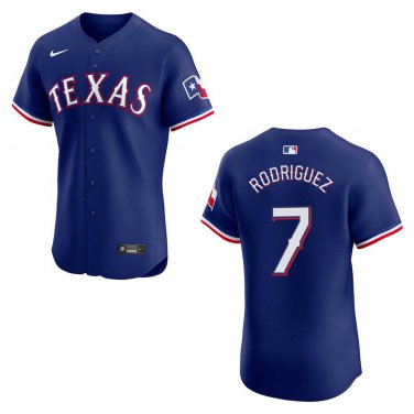 Rangers #7 Ivan Rodriguez Royal Blue Stitched Jersey